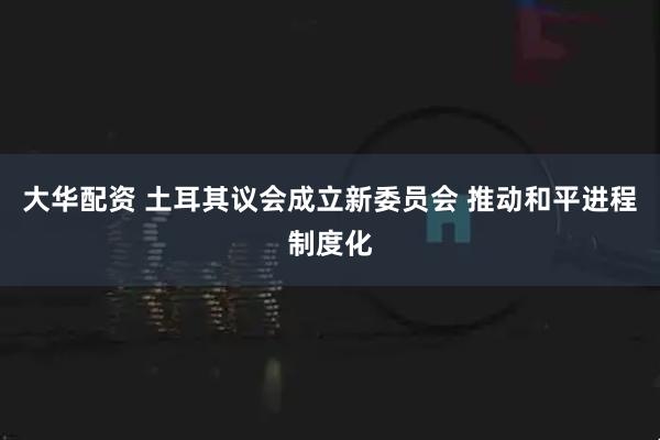 大华配资 土耳其议会成立新委员会 推动和平进程制度化